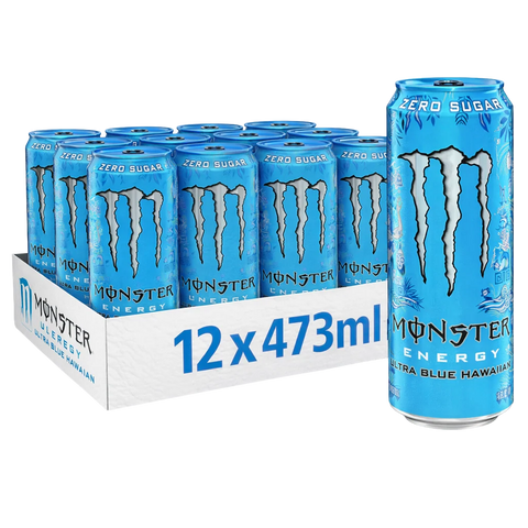 monster energy ultra blue hawaiian 12 x 473ml tray energiedrank