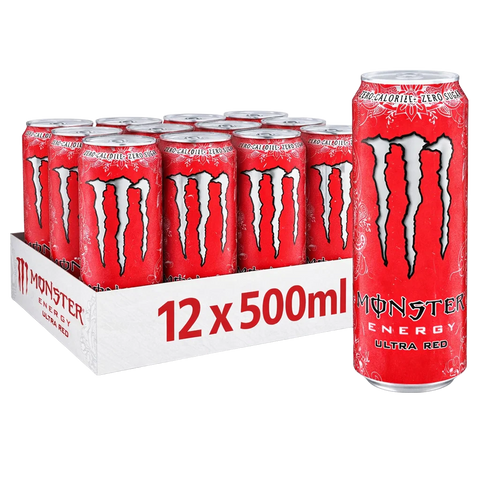 monster energy ultra red 12 x 500ml tray energiedrank